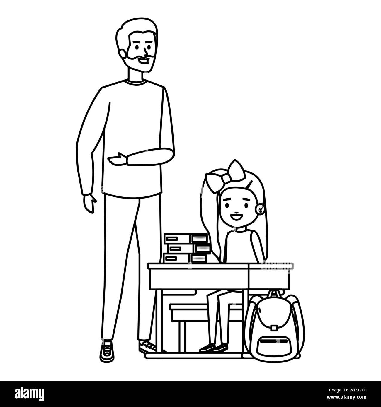 Teaching seated Stock Vector Images Alamy