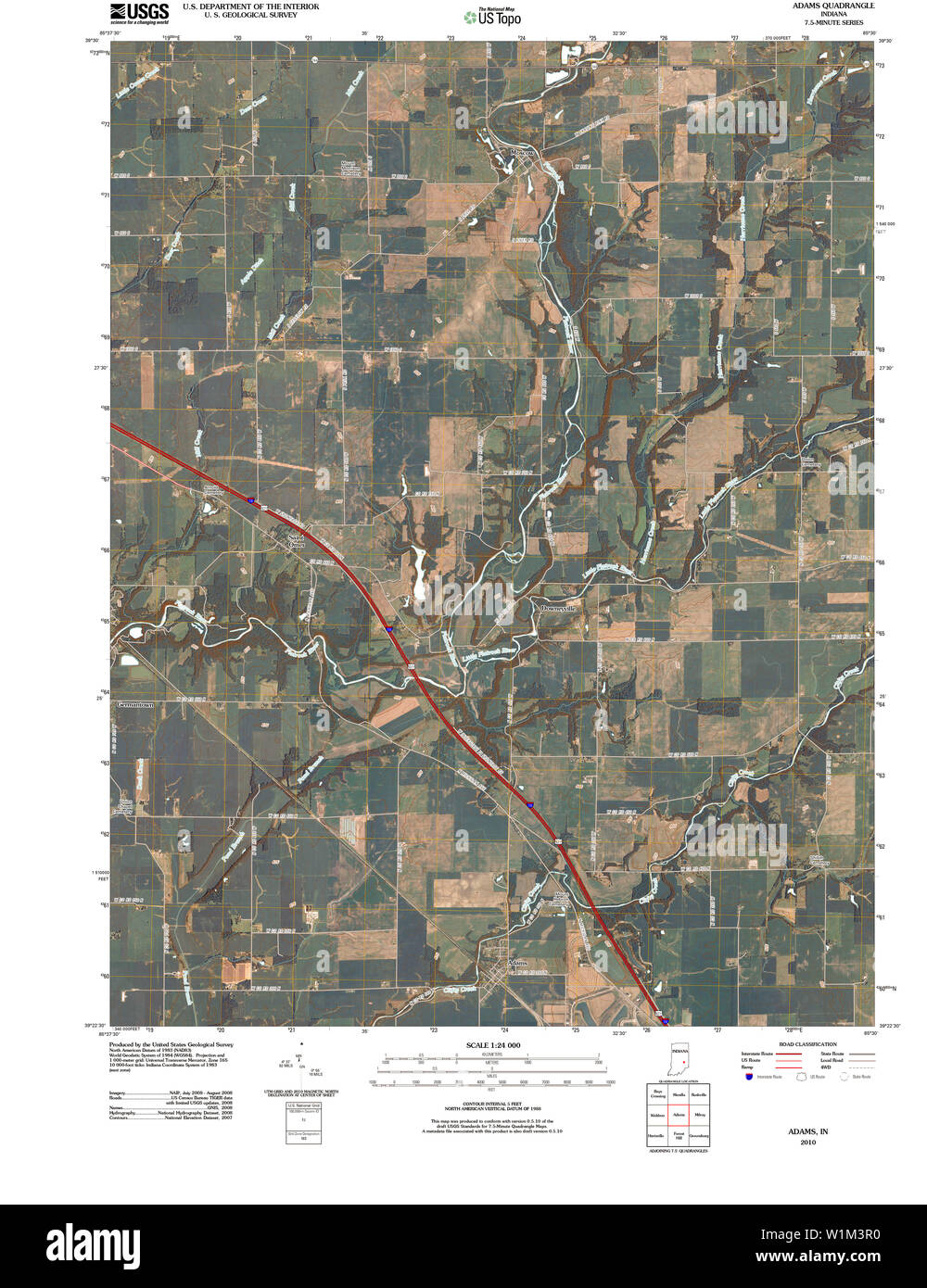 Adams indiana map hi-res stock photography and images - Alamy