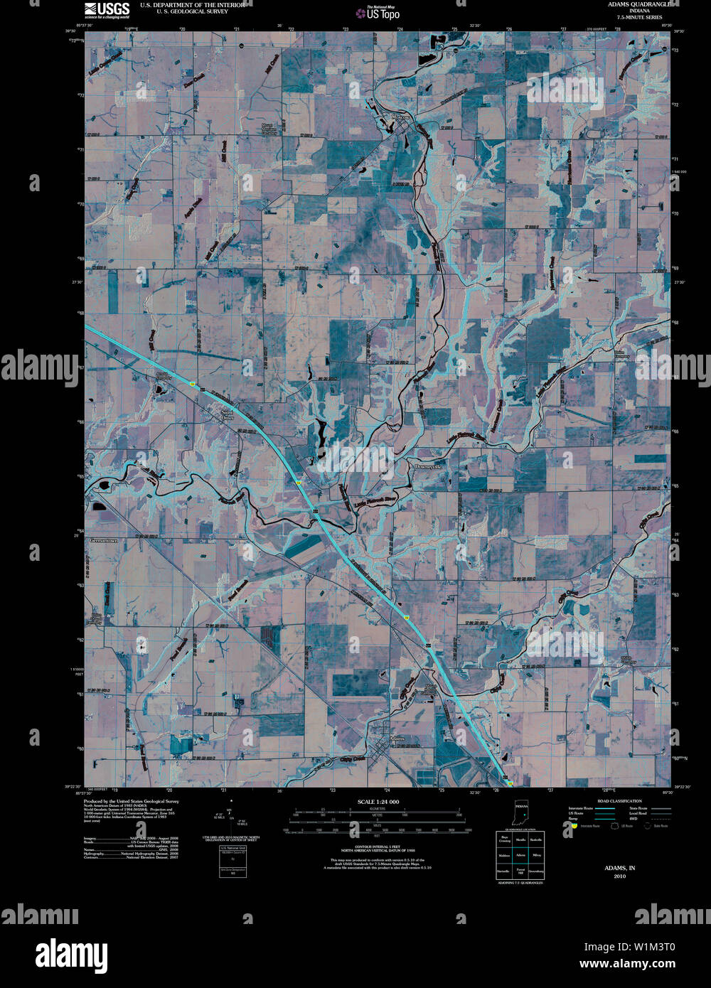 Adams indiana map hi-res stock photography and images - Alamy