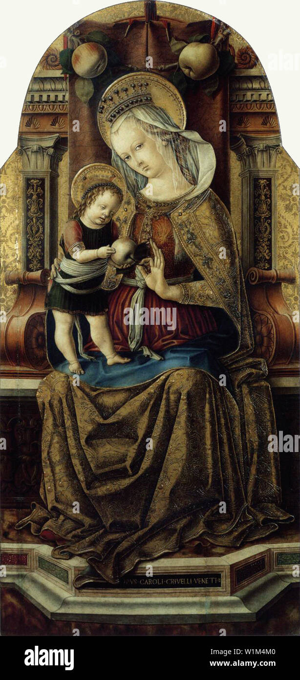 Carlo Crivelli - Virgin Child Enthroned C 1476 Stock Photo