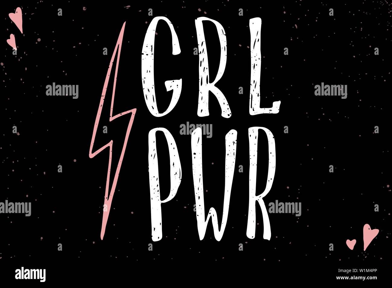 Girl Power Quote Grl Pwr Hand Drawn Lettering Womens Right Female