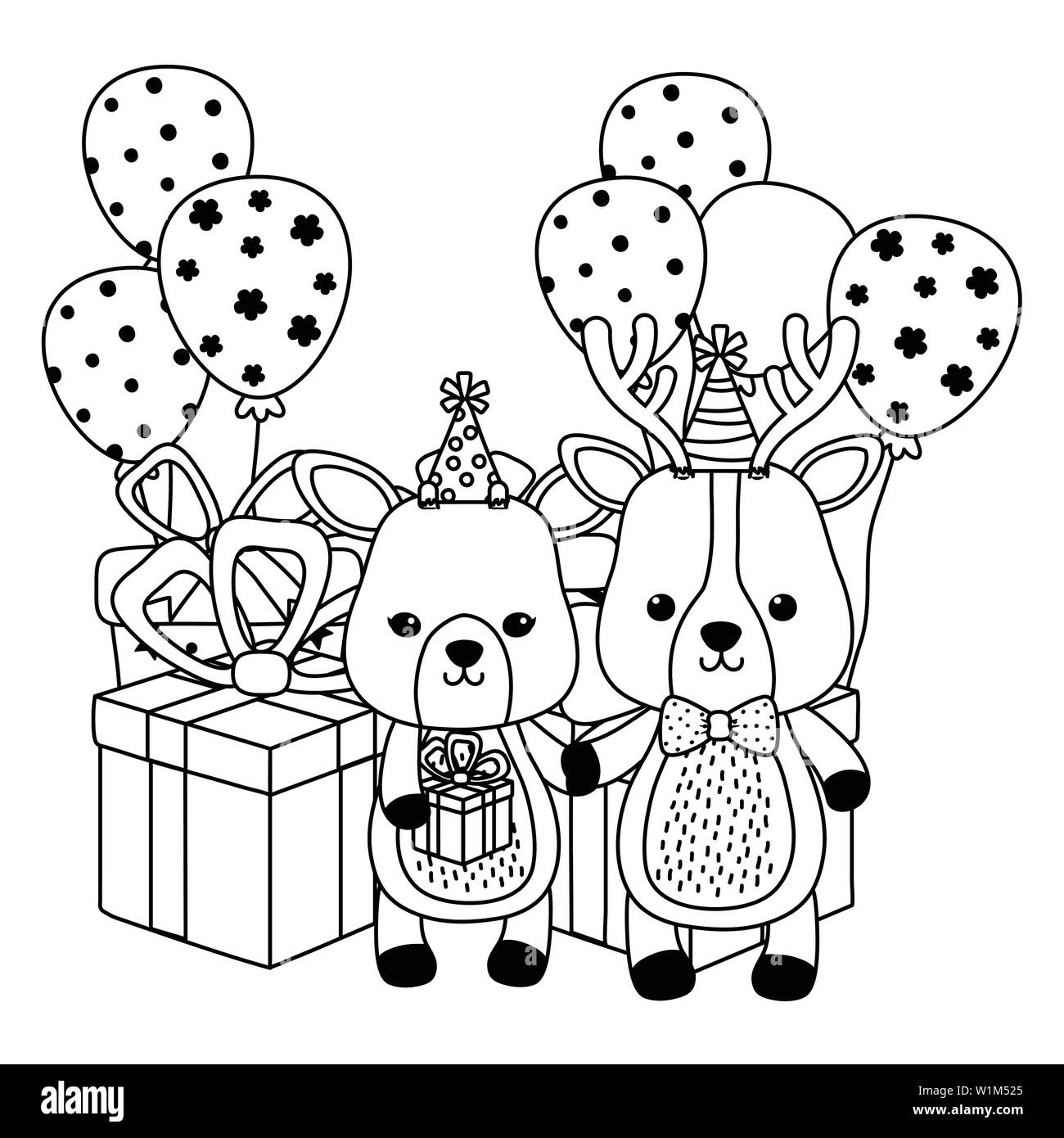 Cartoons design, Animal happy birthday celebration decoration and ...