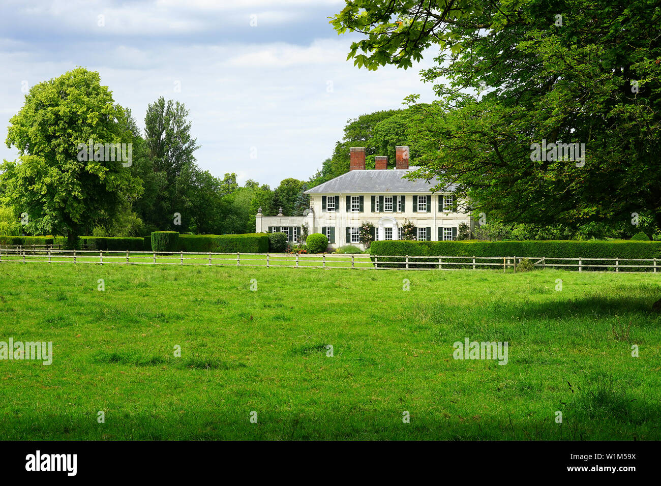 Ashwell Bury viewed from Rollys Lane Stock Photo