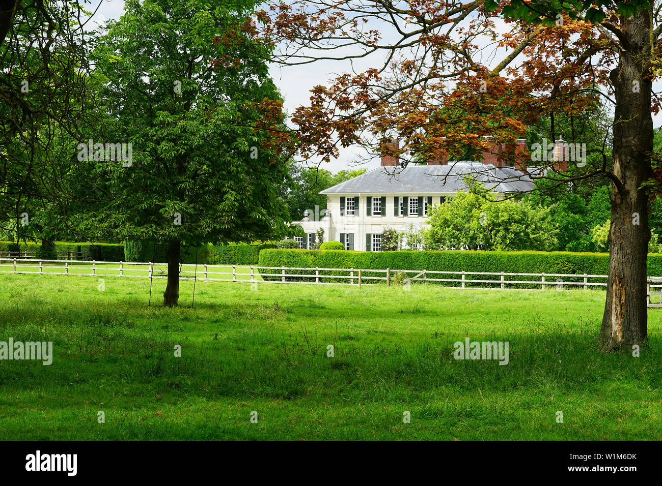 Ashwell Bury viewed from Rollys Lane Stock Photo