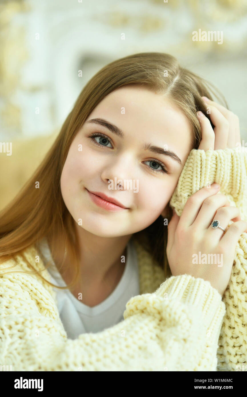 Close up portrait of beautiful teen girl Stock Photo - Alamy