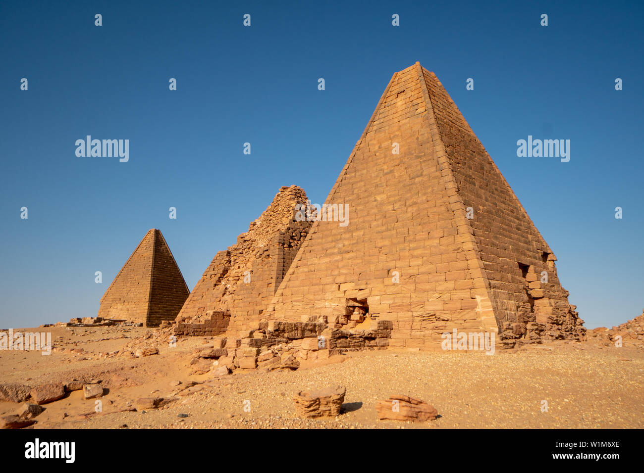Nubian Pyramids in the Sudan (Jebel Berkal) Stock Photo