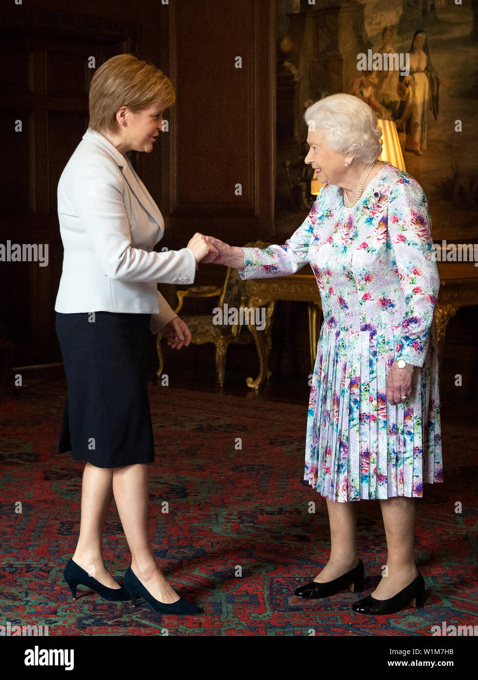 Queen Elizabeth II meets the First Minister of Scotland Nicola Sturgeon