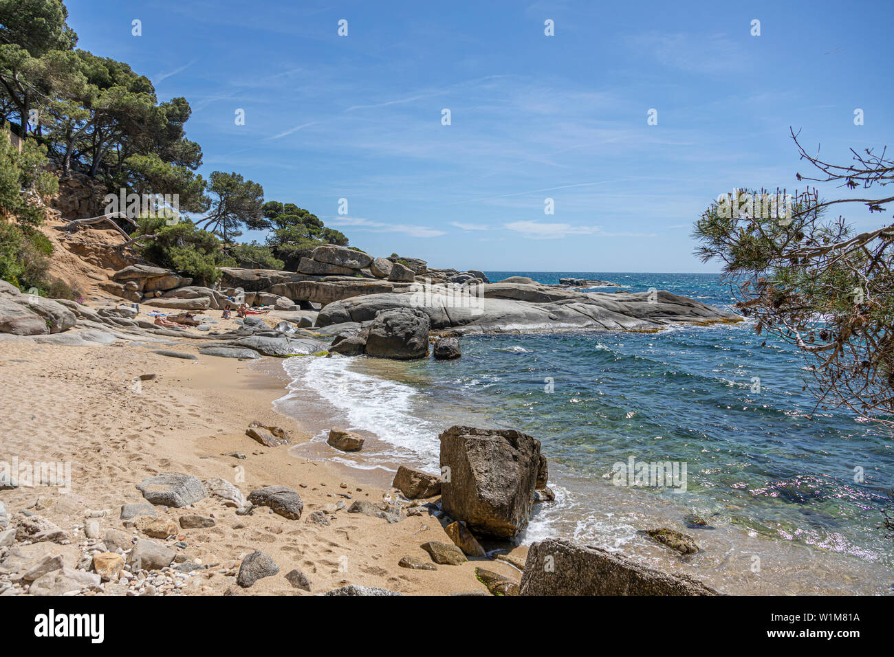 The gordeous coastal walk between Sant Anthoni de Calnonge and Platja d'Aro, Costa Brava, Spain Stock Photo