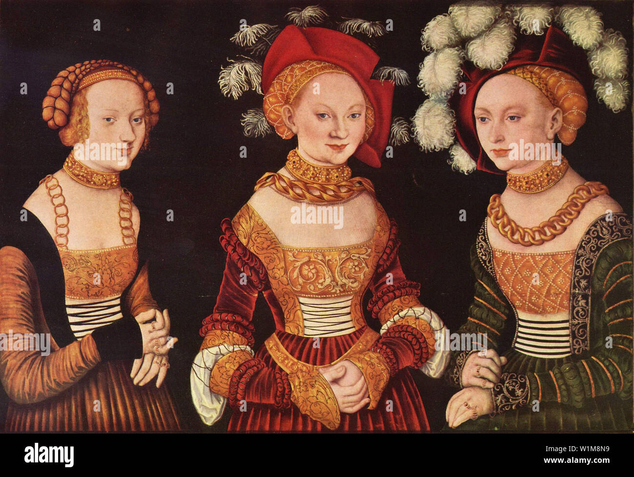 Lucas Cranach the Elder - Three Princesses Saxony Sibyll Emili Sidoni ...