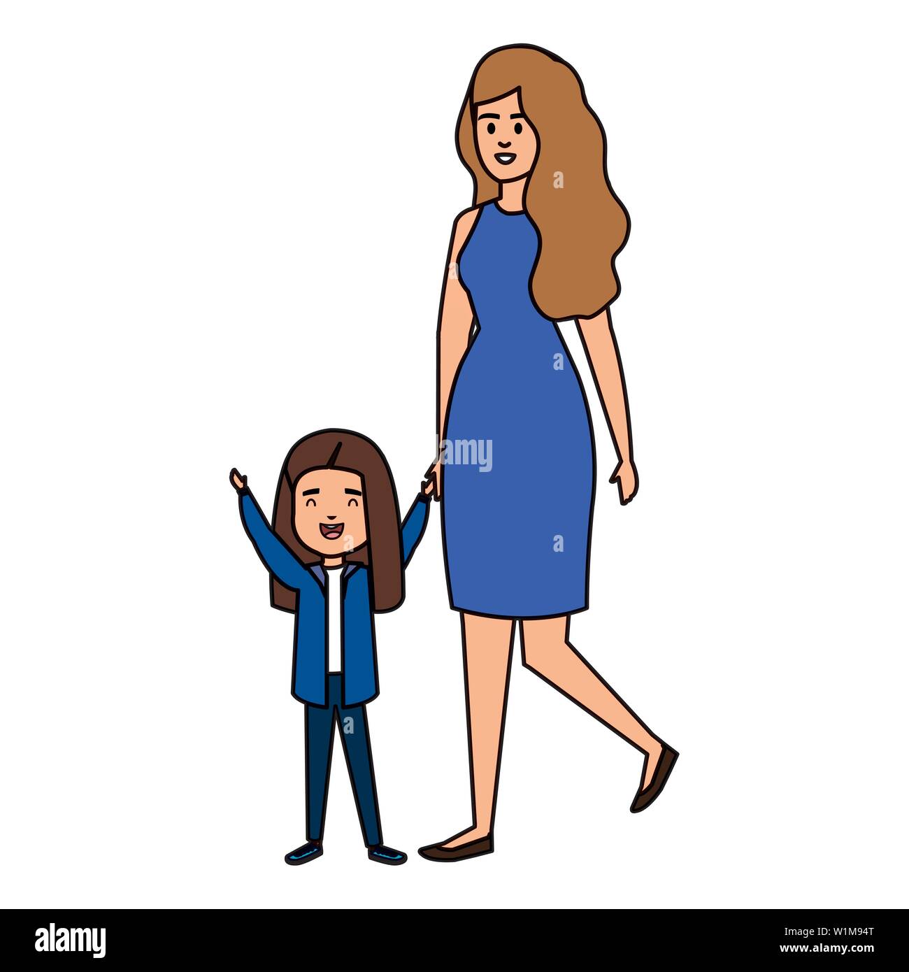 happy student girl with female teacher Stock Vector Image & Art - Alamy