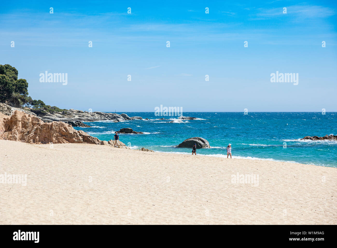The gordeous coastal walk between Sant Anthoni de Calnonge and Platja d'Aro, Costa Brava, Spain Stock Photo
