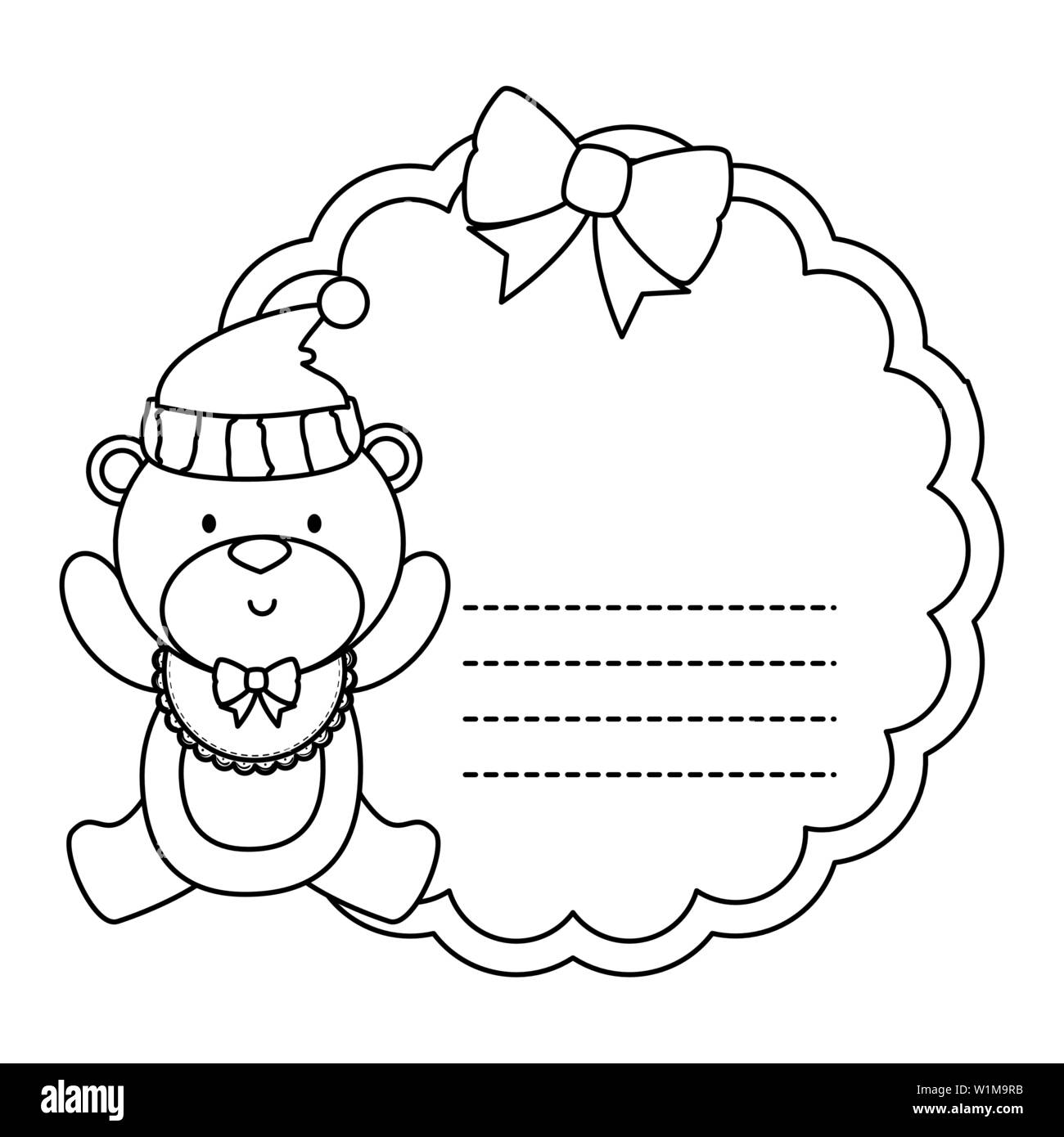 lace with little bear teddy and hat Stock Vector Image & Art - Alamy