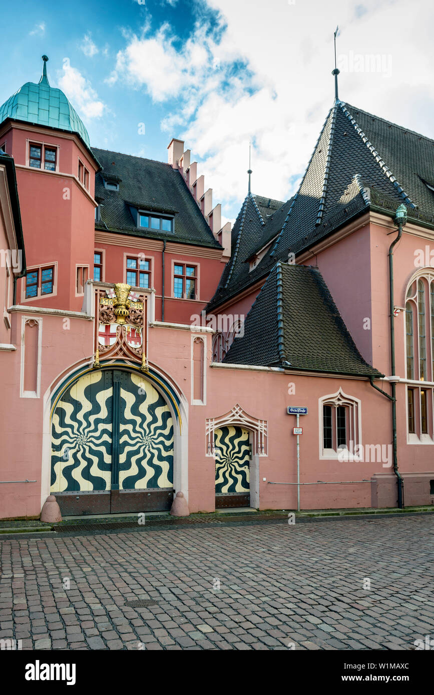 Haus zum Walfisch in the historic center of Freiburg im Breisgau, Black Forest, Baden-Wuerttemberg, Germany Stock Photo