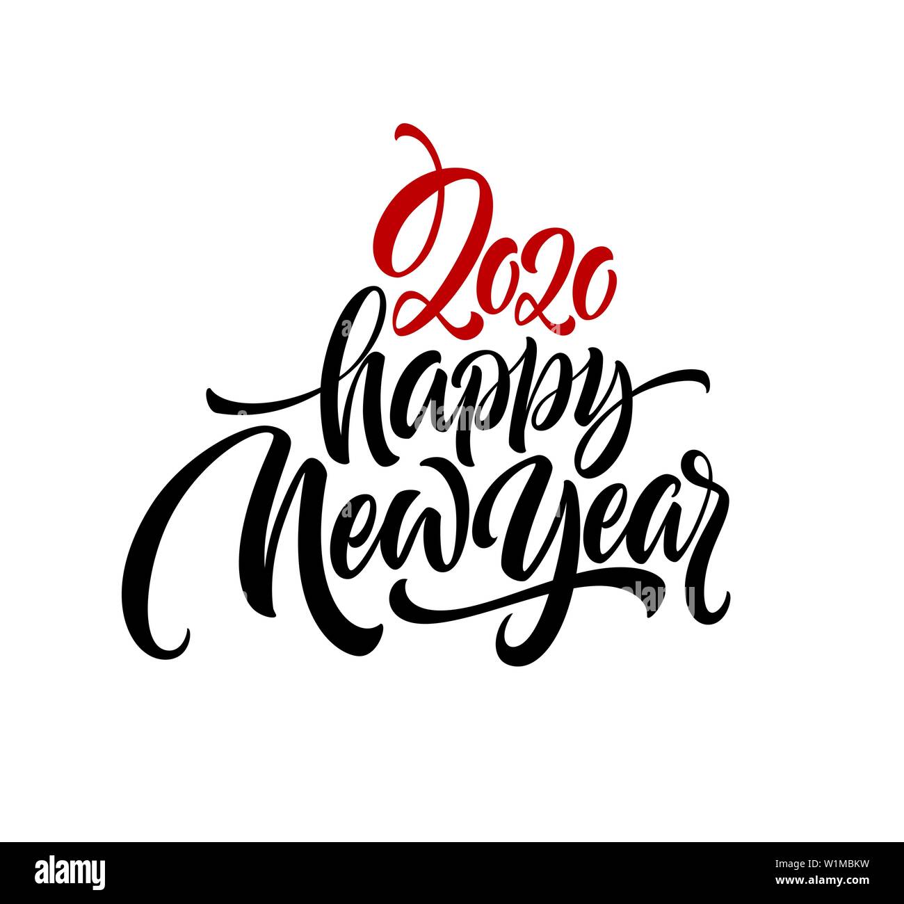 Happy New Year 2020. Lettering greeting inscription. Vector