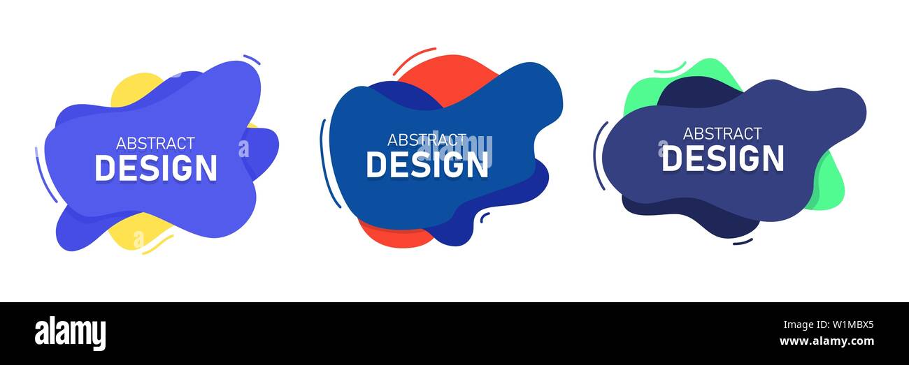 Set of modern abstract vector banners. Fluid organic colorful shapes ...
