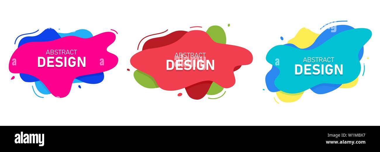 Set of modern abstract vector banners. Fluid organic colorful shapes ...