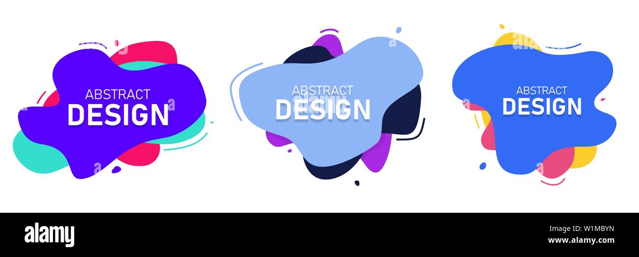 Set of modern abstract vector banners. Fluid organic colorful shapes ...