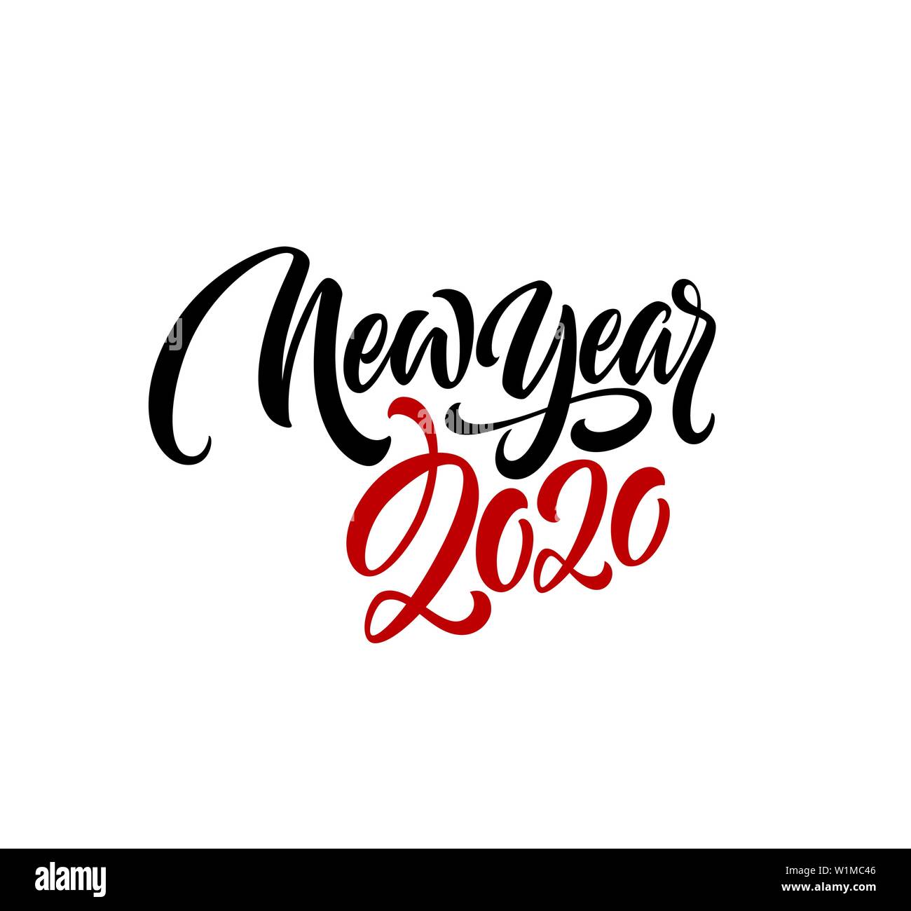 Happy New Year 2020. Lettering greeting inscription. Vector