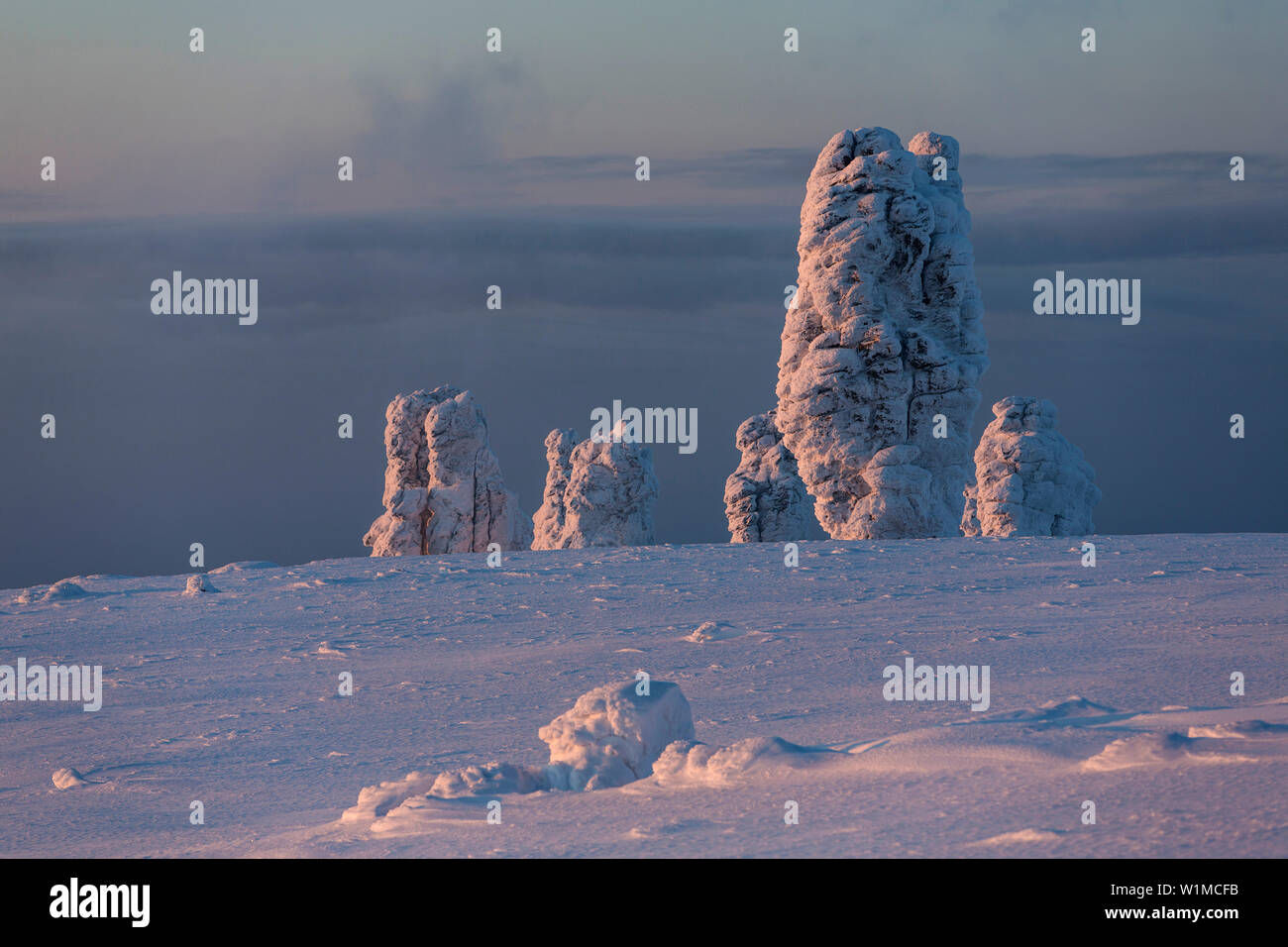 Plateau of the Seven Giants Burmantovo, Sverdlovsk Oblast, Urals, Russia. Stock Photo