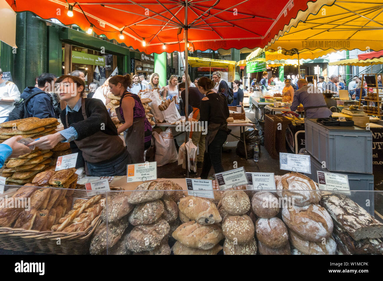 Boroughs Market, Bread,  Gourmet Food, London United Kingdom Stock Photo