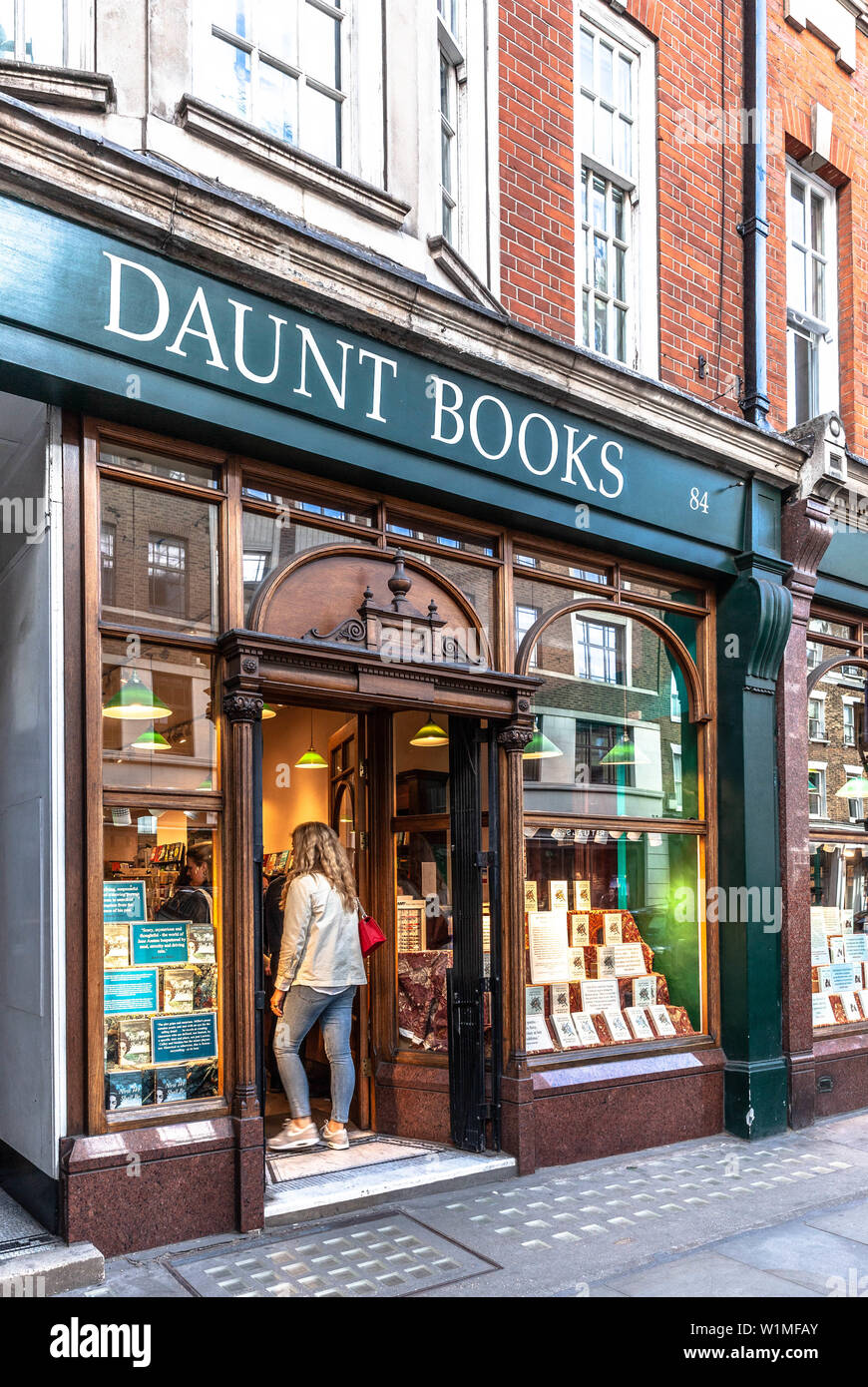 Daunt Books interior, Marylebone High Street, London W1U, England, UK. Stock Photo