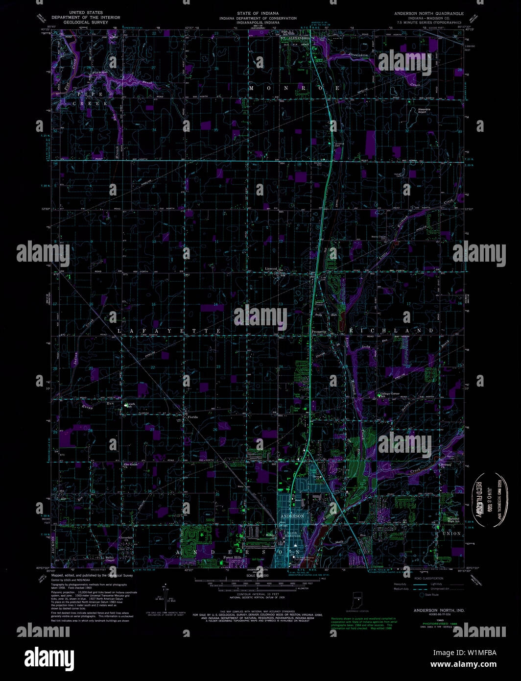 Map of anderson indiana hi-res stock photography and images - Alamy