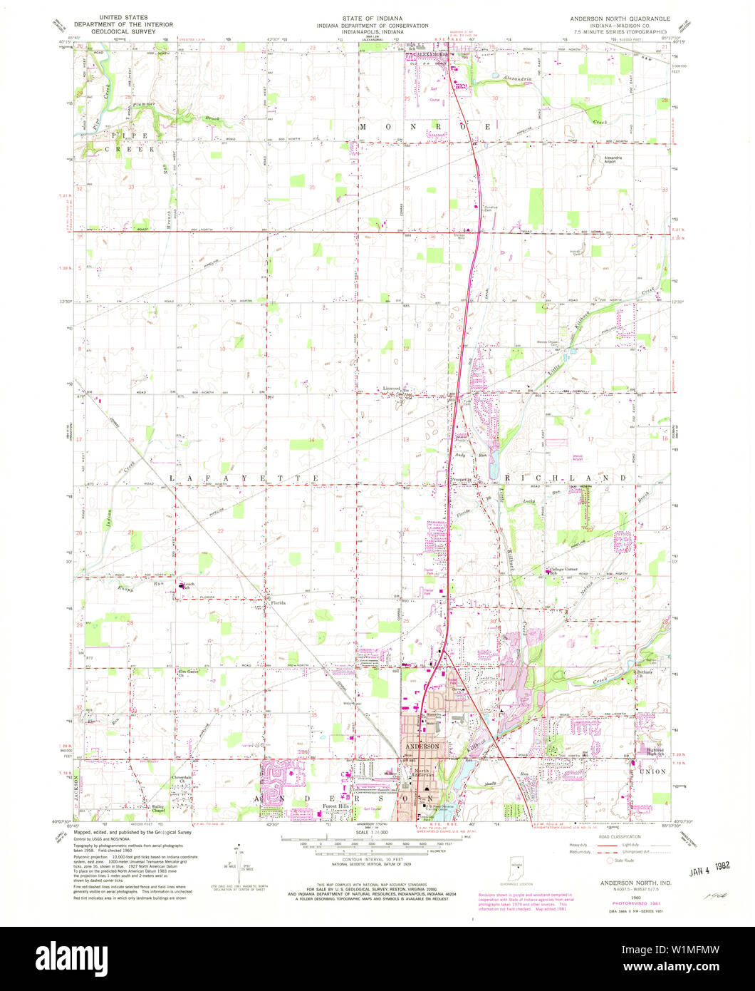 Map of anderson indiana hi-res stock photography and images - Alamy