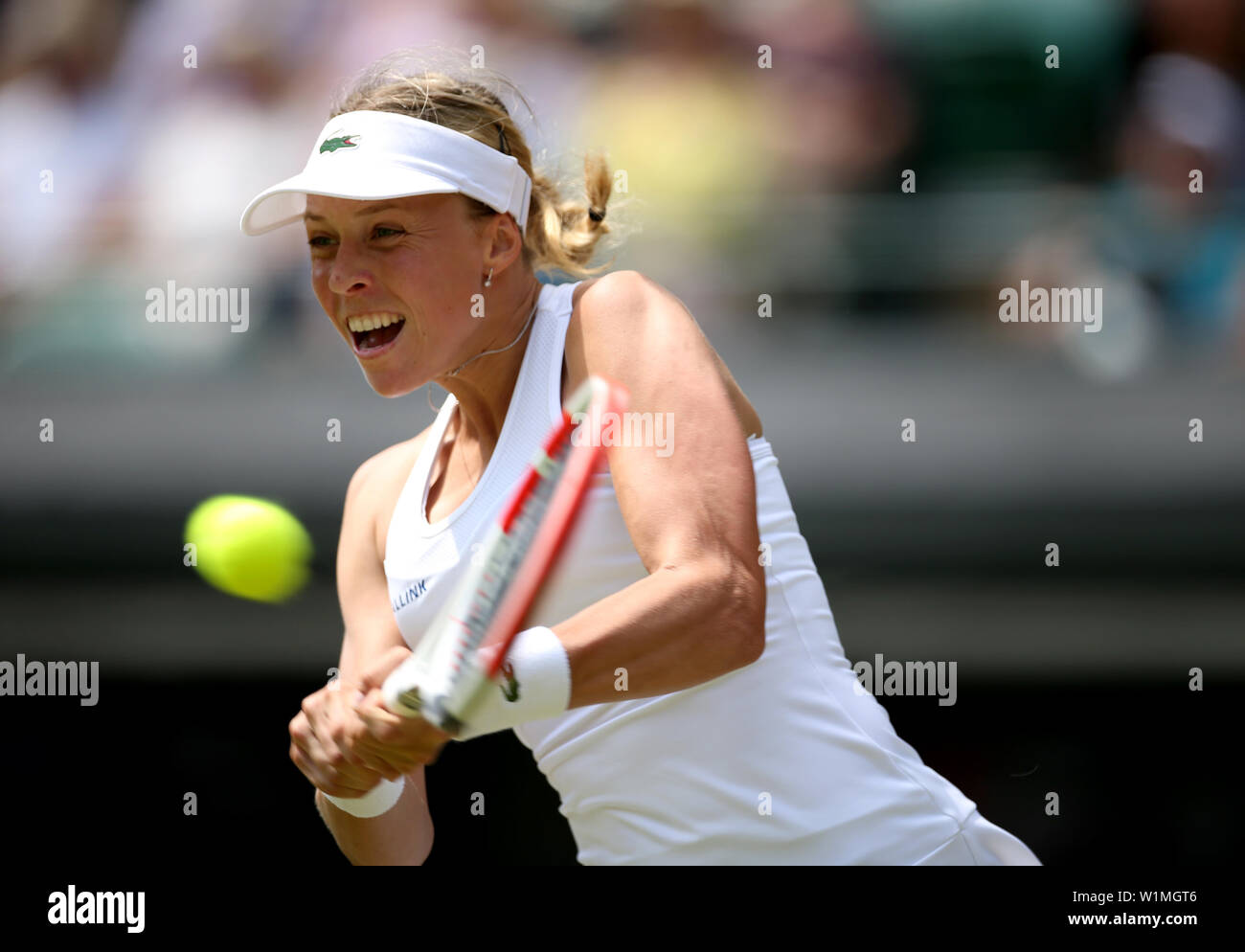 Anett Kontaveit in action during day three of the Wimbledon