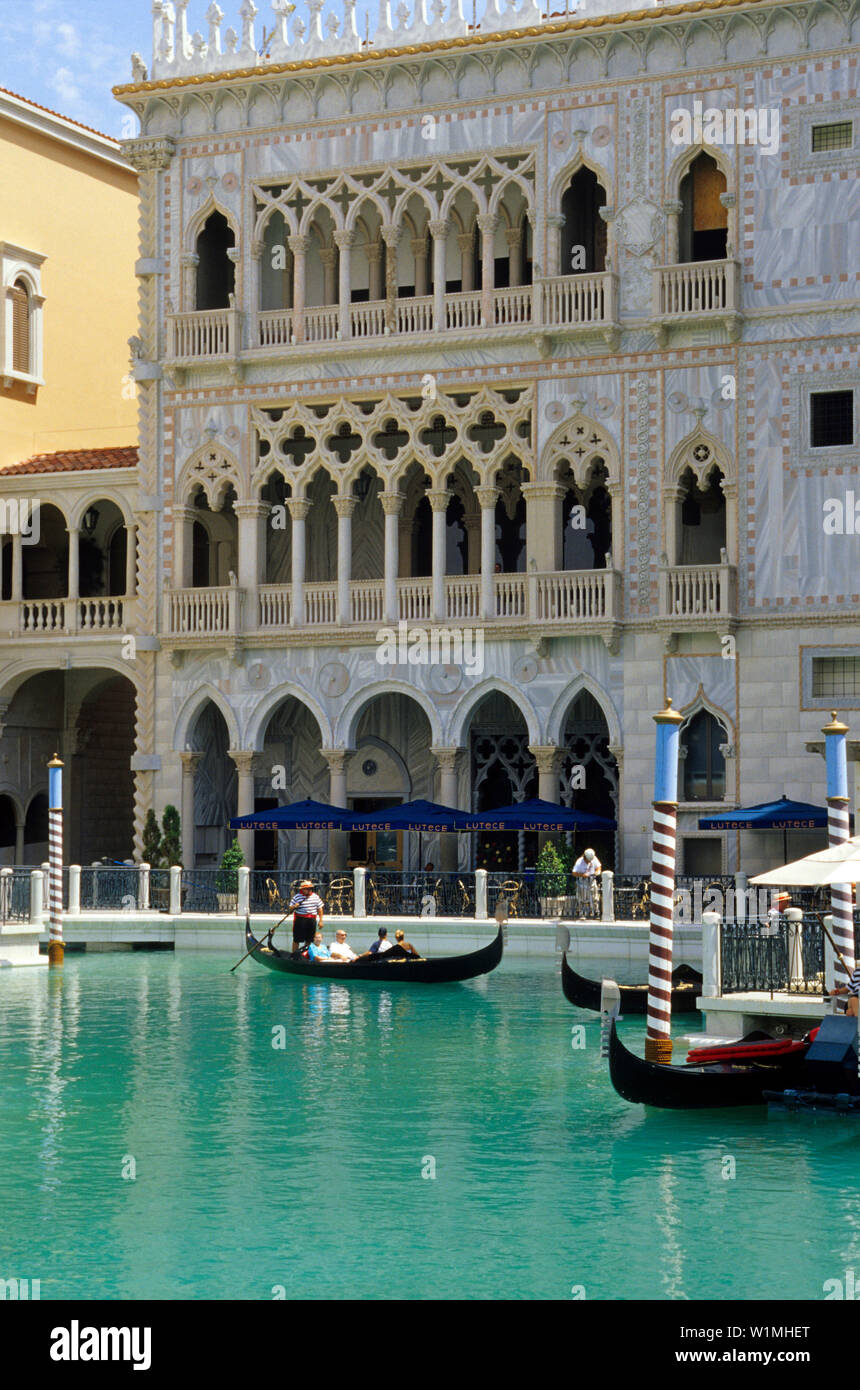 Gondola rides in front of The venetian , The Venetian Hotel and Casino ...