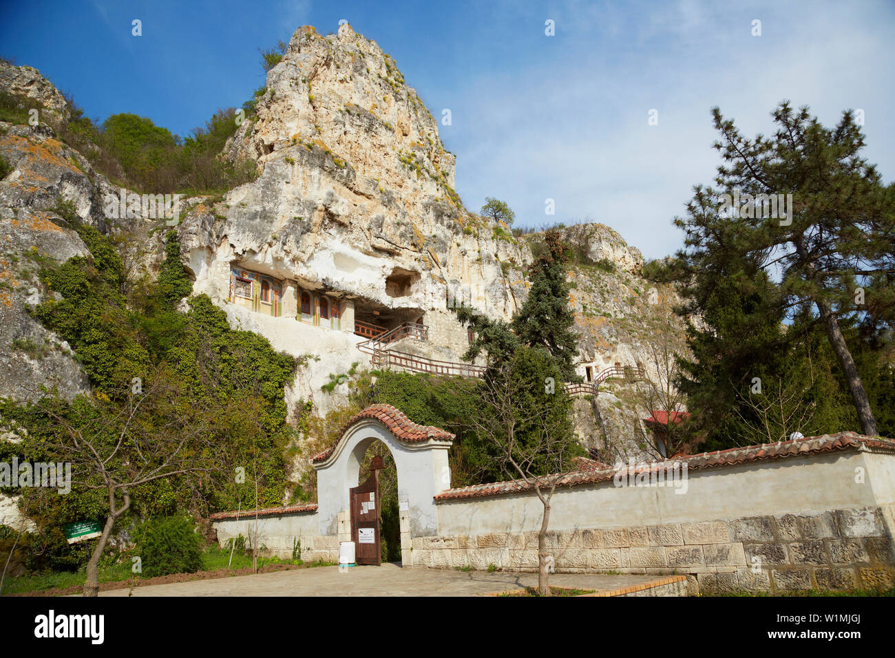 Rock-Hewn Churches and monastery at Bassarbovo , Near Russe (Pyce) , River Danube , Bulgaria , Europe Stock Photo