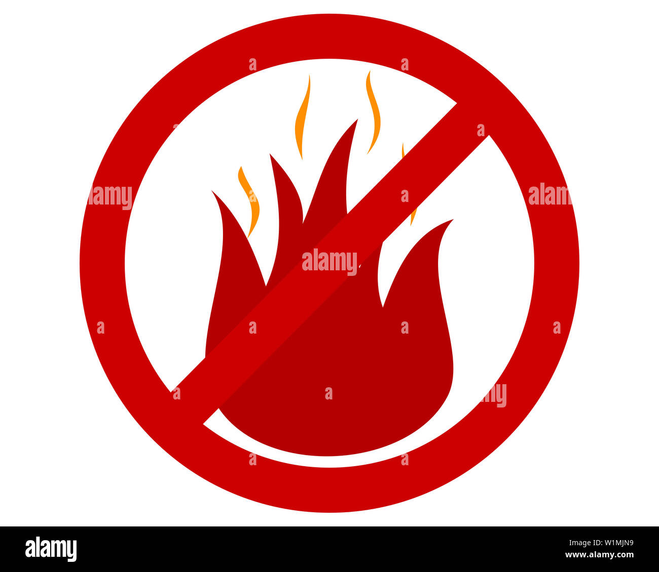 Traffic sign prohibition of fire Stock Photo - Alamy