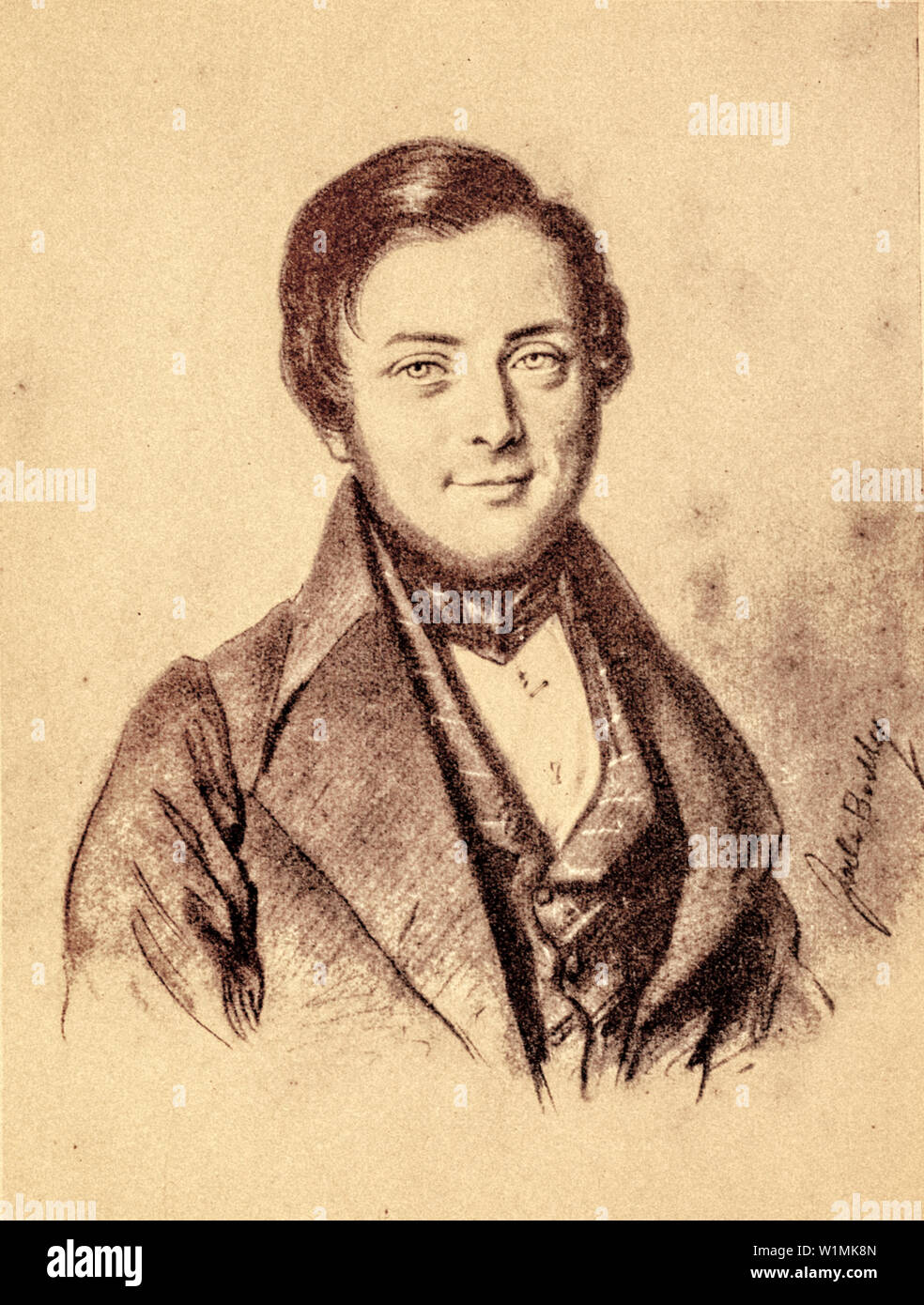 Camillo Benso to 28 Year old  ( by F. Boilly ) Stock Photo