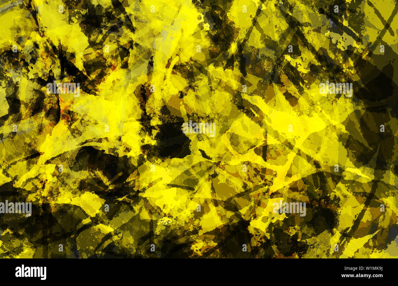 Abstract Art Background Colorful Yellow And Black Grunge Texture