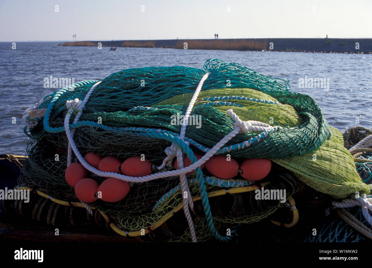 Fishing nets, Urk harbour, Netherlands, Europe Stock Photo Alamy