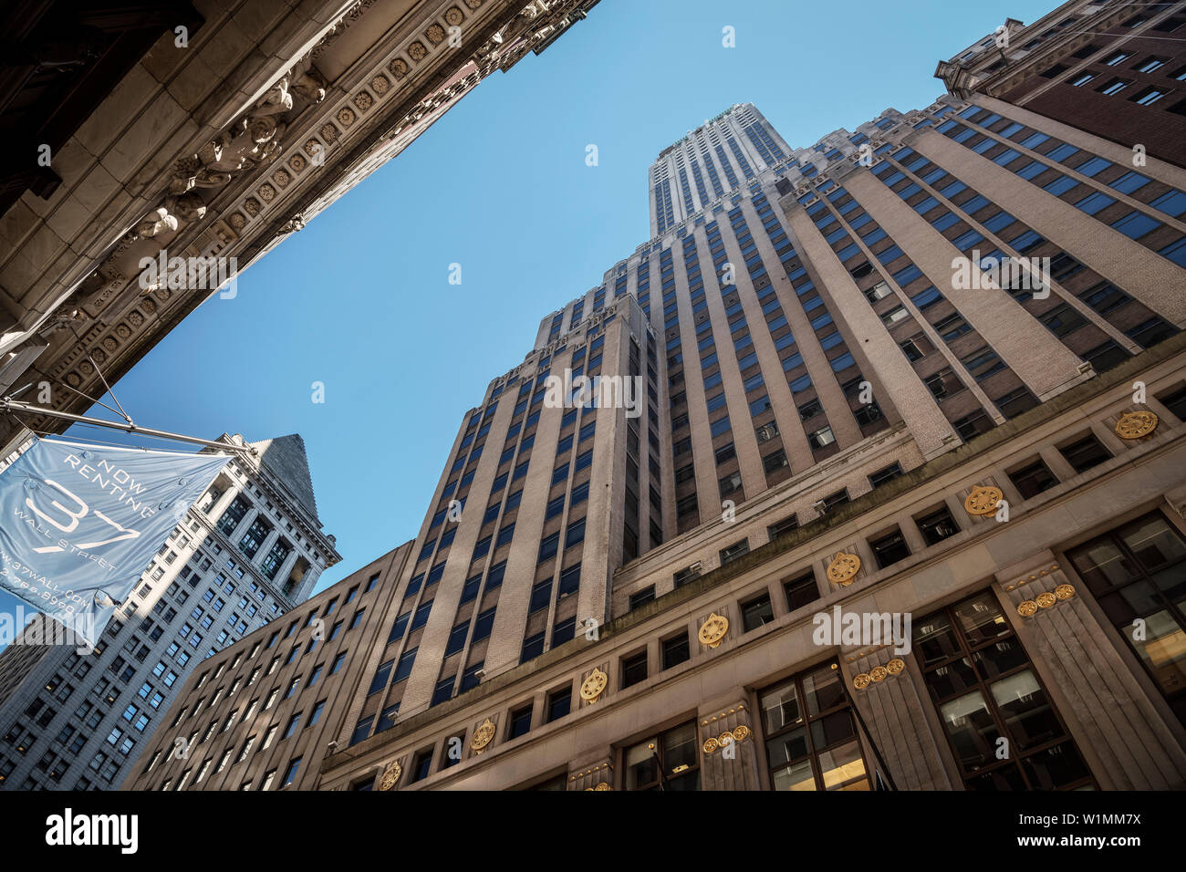 Donald Trump building near Wall Street, Lower Manhattan, New York City, USA, United States of America Stock Photo