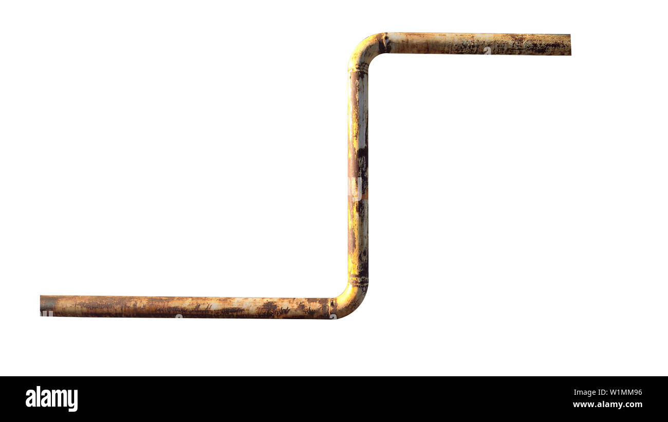 old rusty pipe. isolated on white background Stock Photo - Alamy