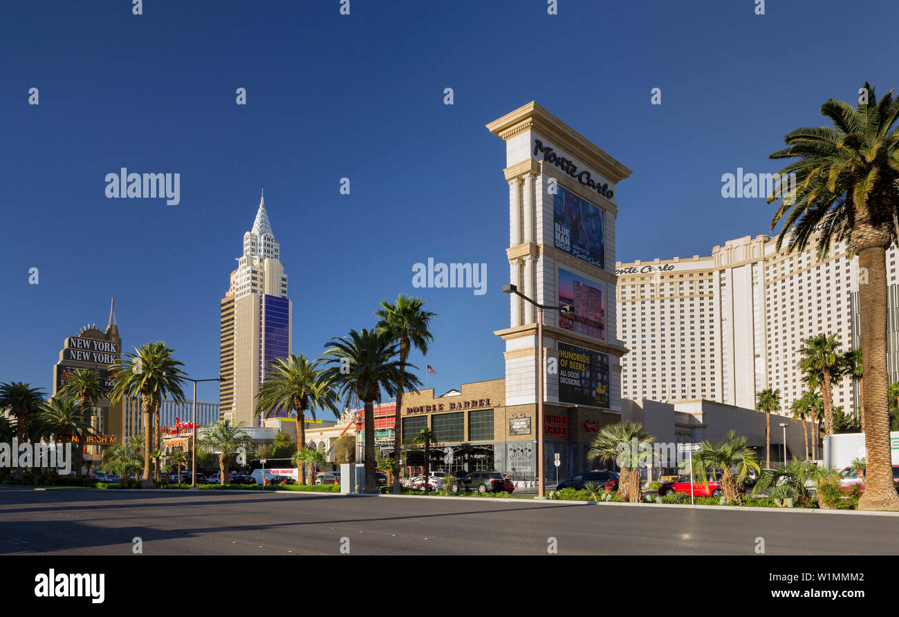 Monte Carlo Hotel, New York Hotel, Strip, South Las Vegas Boulevard, Las Vegas, Nevada, USA Stock Photo