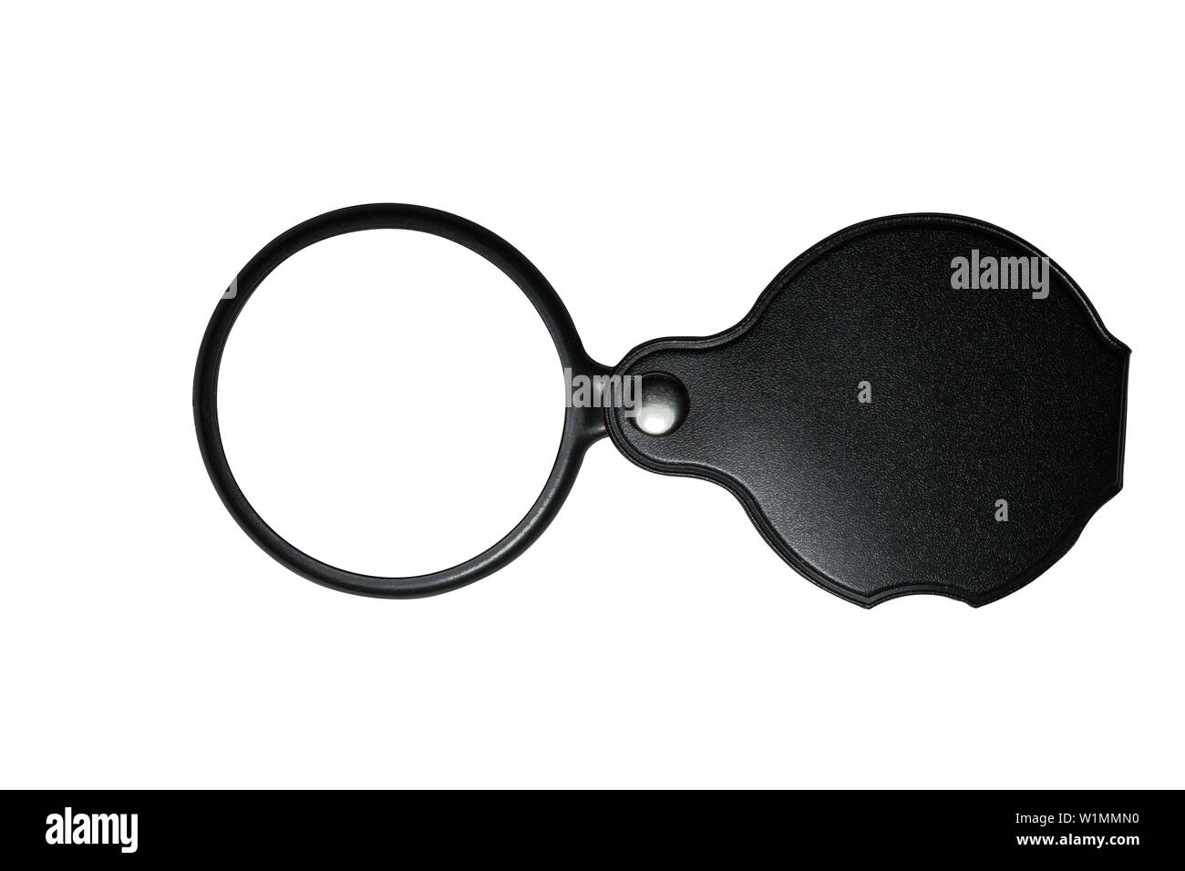 black folding magnifier. isolated on white background Stock Photo - Alamy