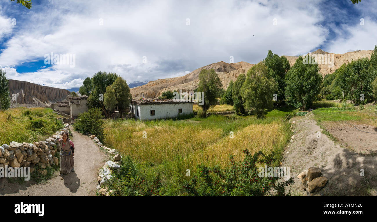 Gara, Yara on 4600 m, tibetian village with a buddhist Gompa at the Kali  Gandaki valley, the deepest valley in the world, fertile fields are only  poss Stock Photo - Alamy