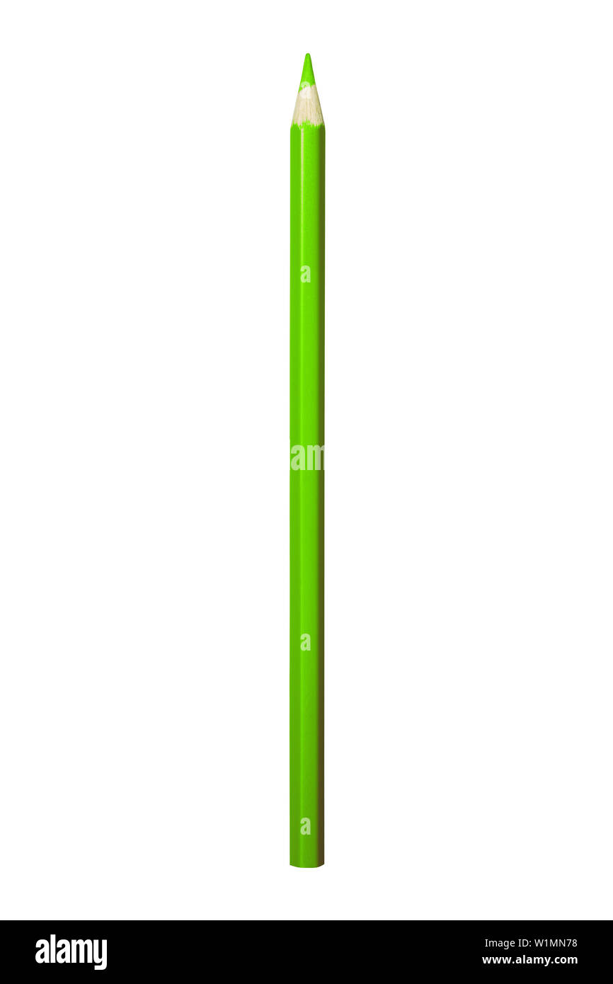 green pencil for drawing. isolated on white background Stock Photo - Alamy