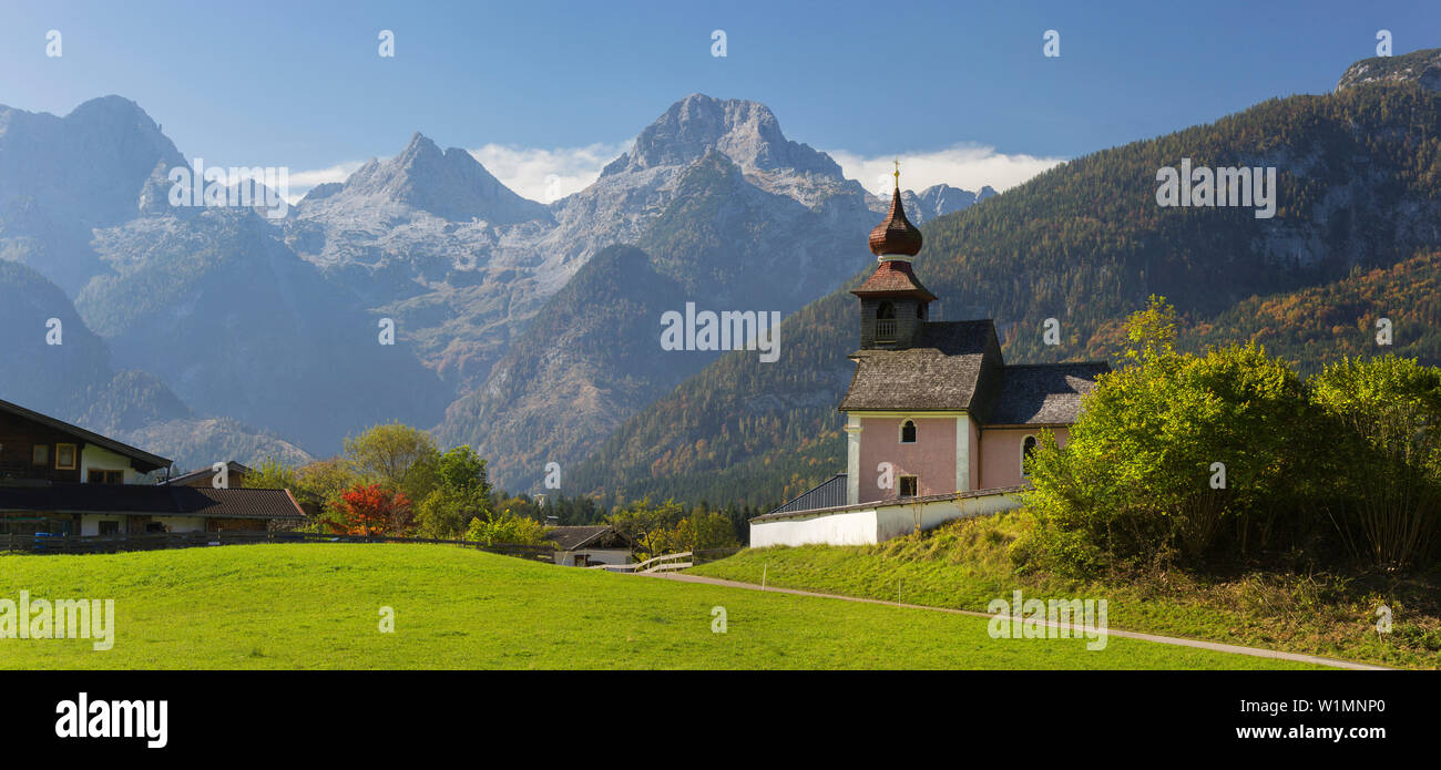 Chapel in Au, Loferer Steinberge, Lofer, Salzburg, Austria Stock Photo