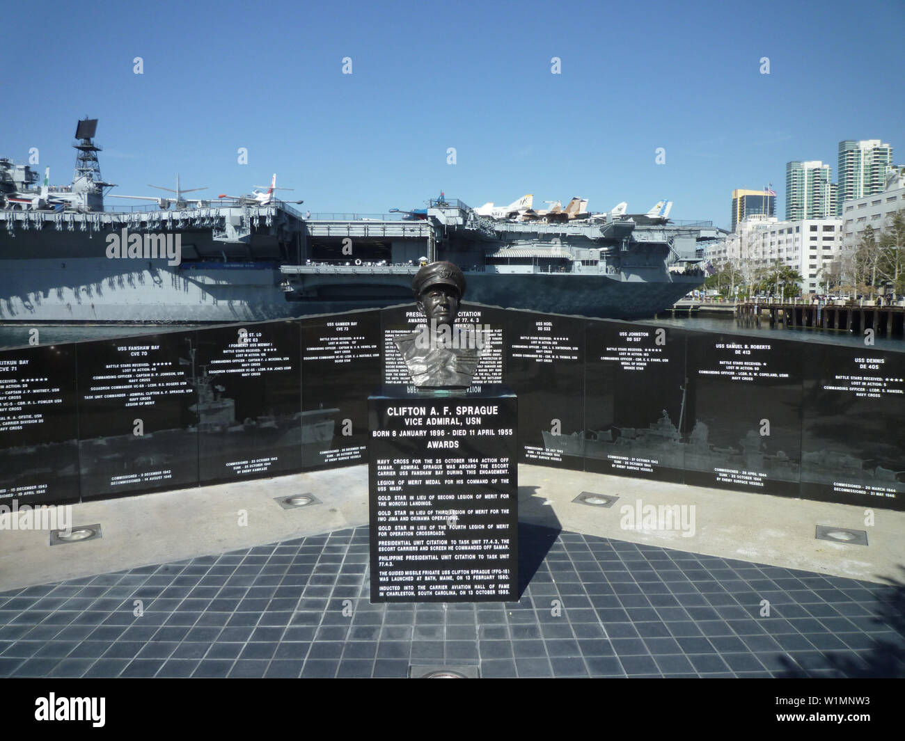 Memorial of admiral Sprague in San Diego Stock Photo
