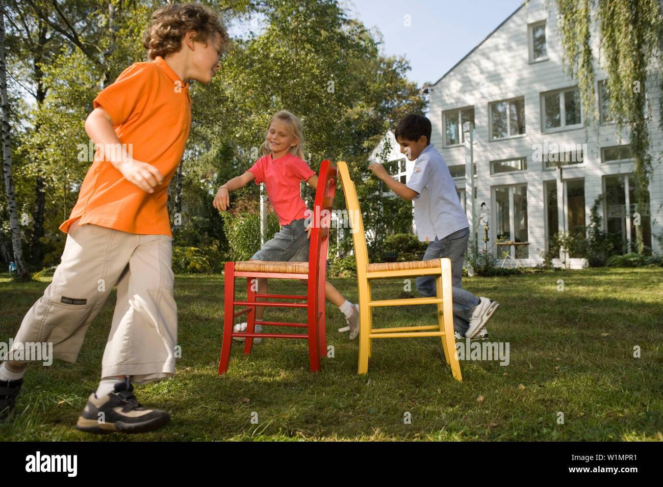 Children Playing Musical Chairs High Resolution Stock Photography and
