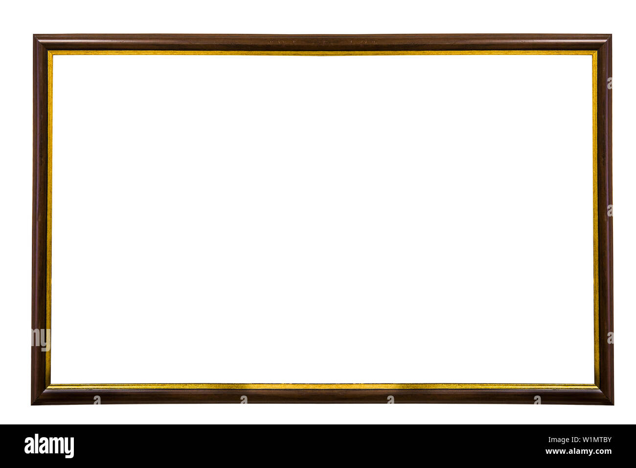 brown wooden frame with isolated on white background Stock Photo - Alamy