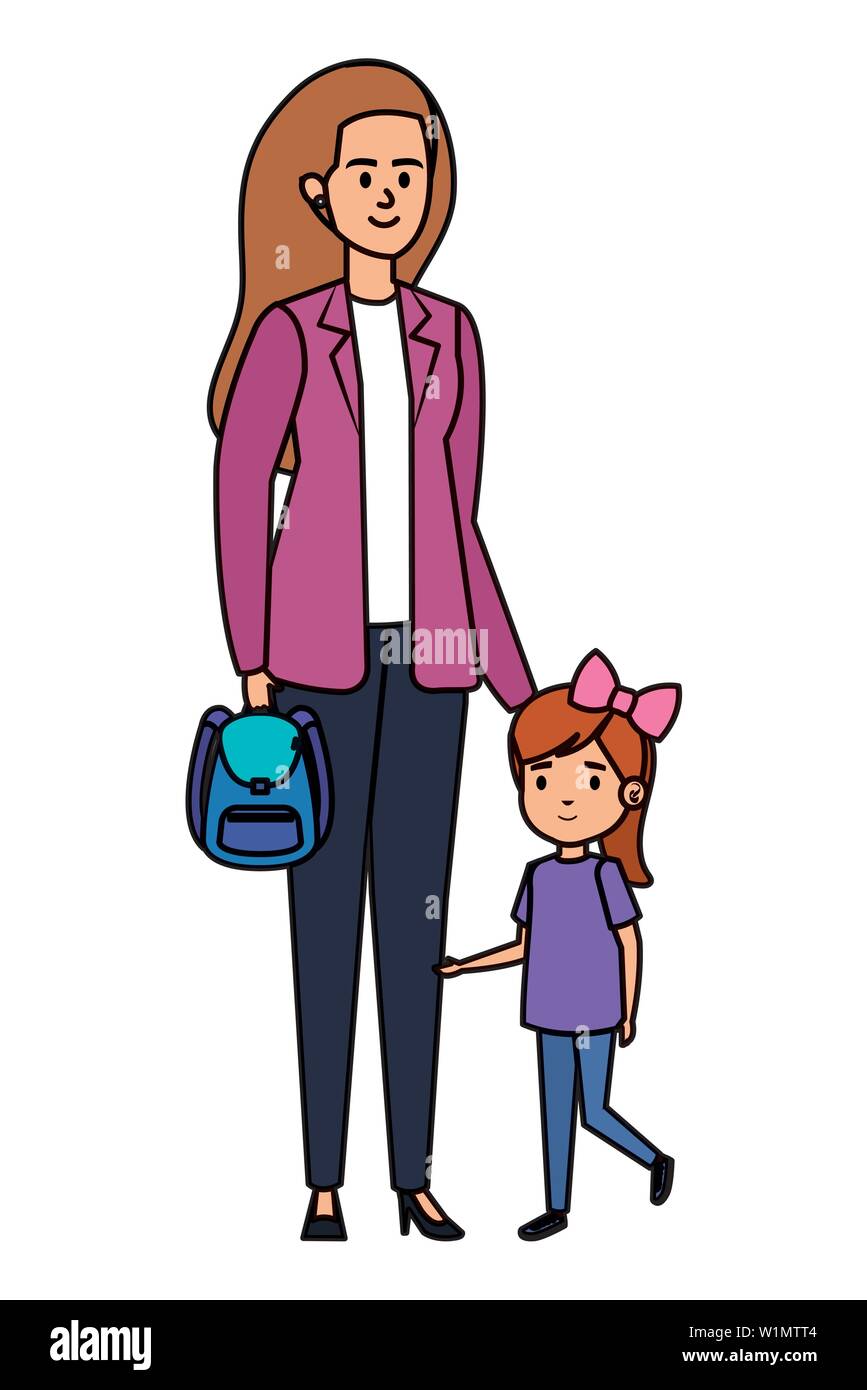 happy student girl with female teacher Stock Vector Image & Art - Alamy
