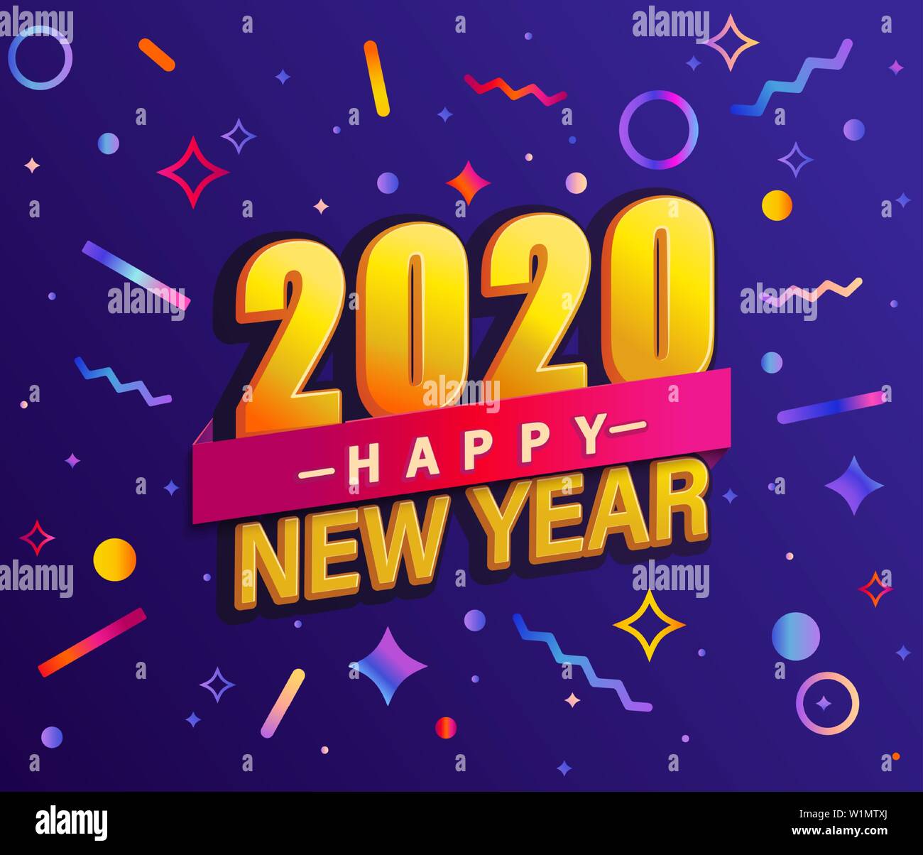 Banner For New Year Modern Design Card Poster With Geometric Shapes And Wishing Happy Holiday Great For Flyers Greetings Invitations Congrat Stock Vector Image Art Alamy