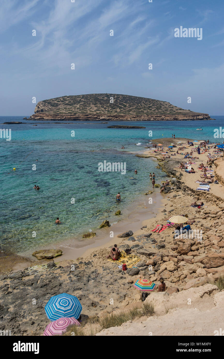 Playas de Comte, Cala comte, Eivissa, Spain, Baleraric Islands Stock Photo