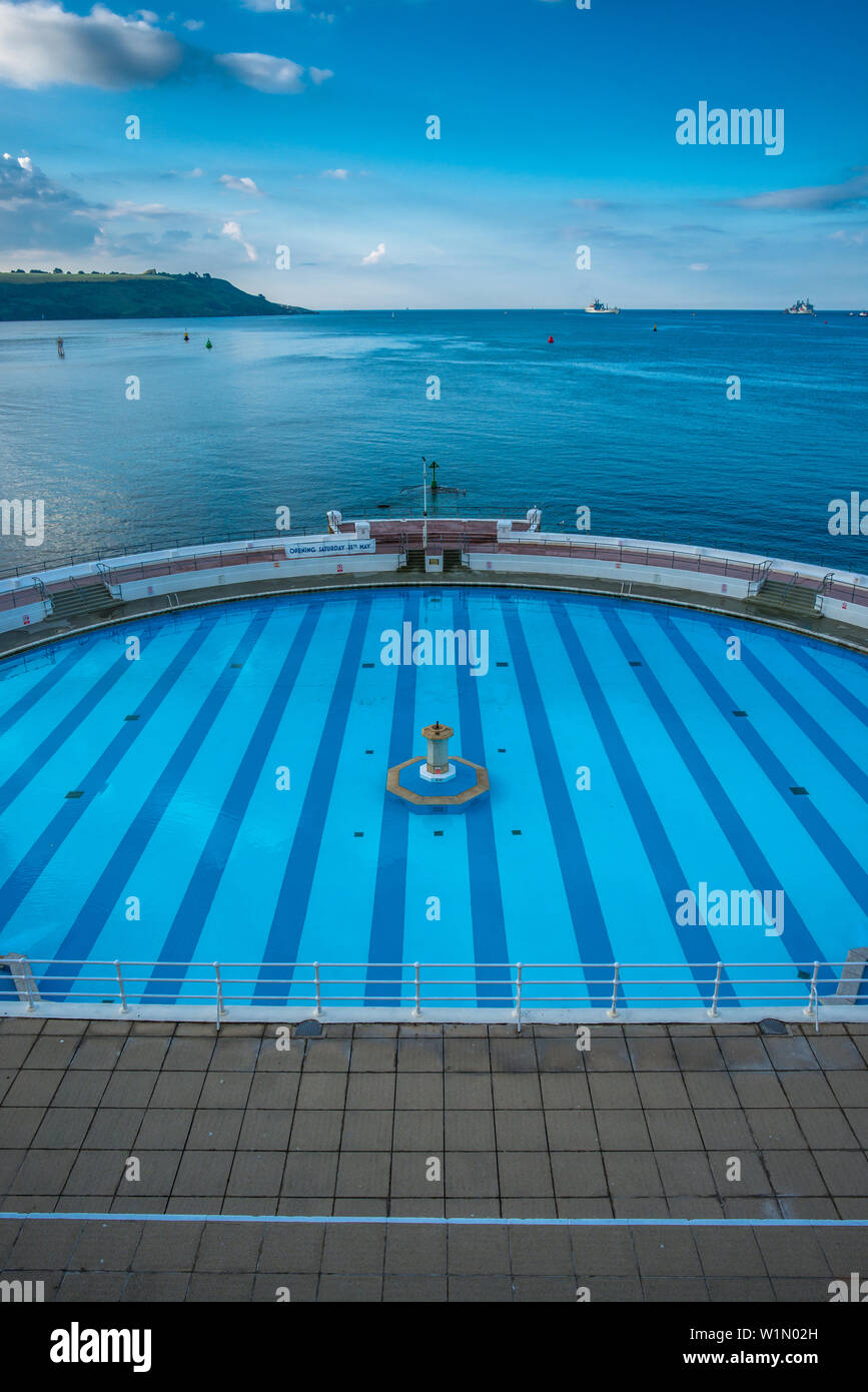 Tinside pool at Plymouth Hoe on the seafront. Devon, England. UK. Stock Photo