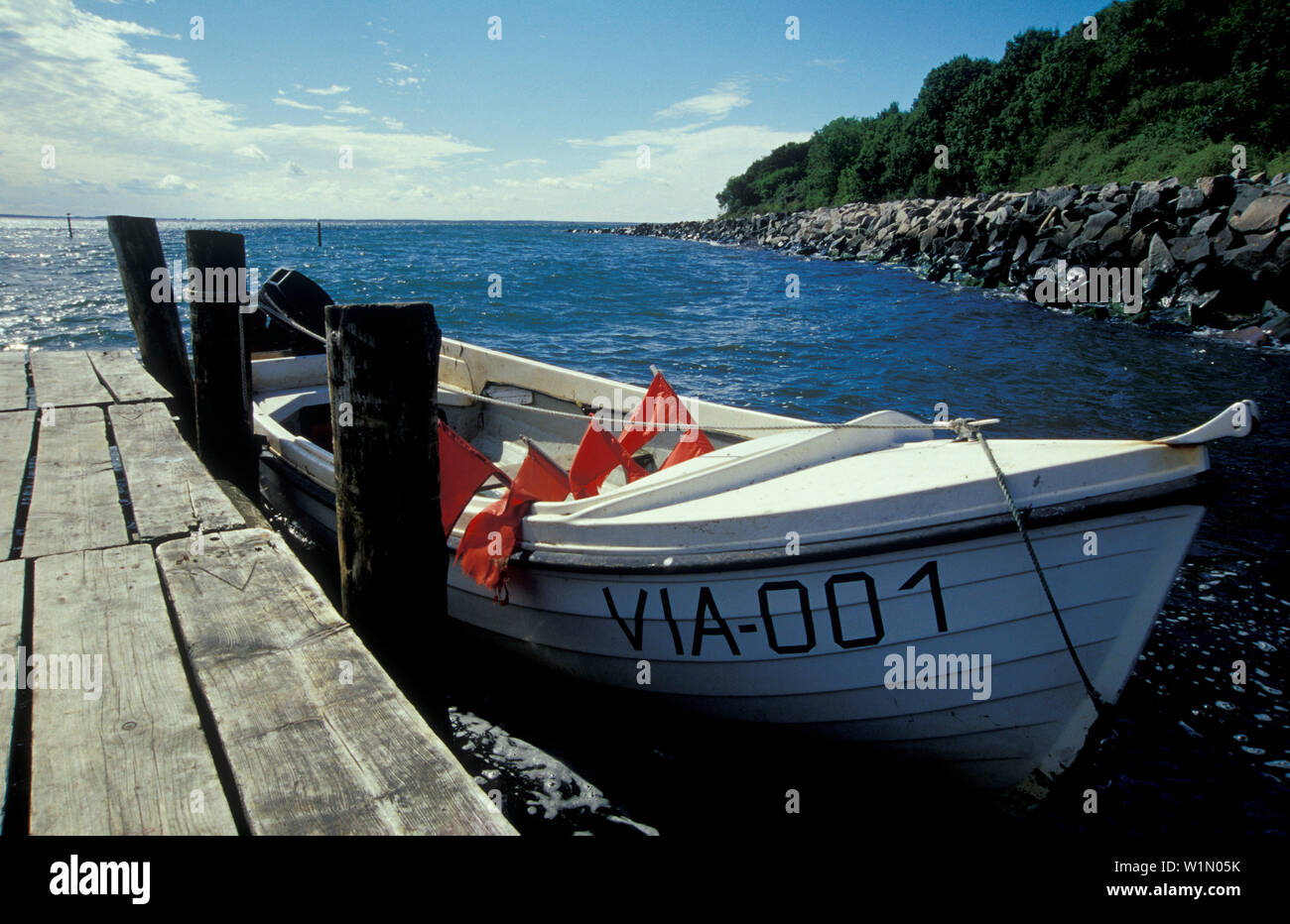 Fisching boat near Vitt, Rugen Island, Mecklenburg-Pomerania, Germany, Europe Stock Photo