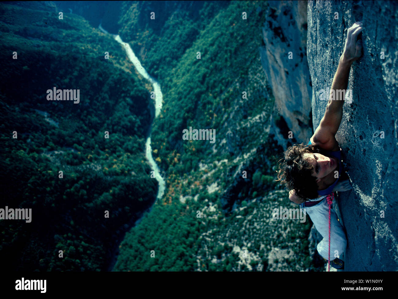 Stefan Glowacz, Free Climbing, Verdon, Provence Frankreich Stock Photo